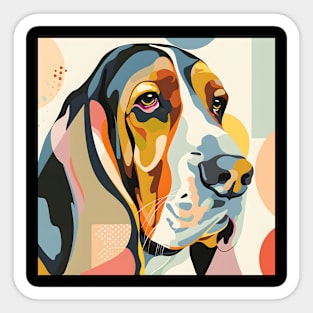 Basset Hound in 70's Sticker